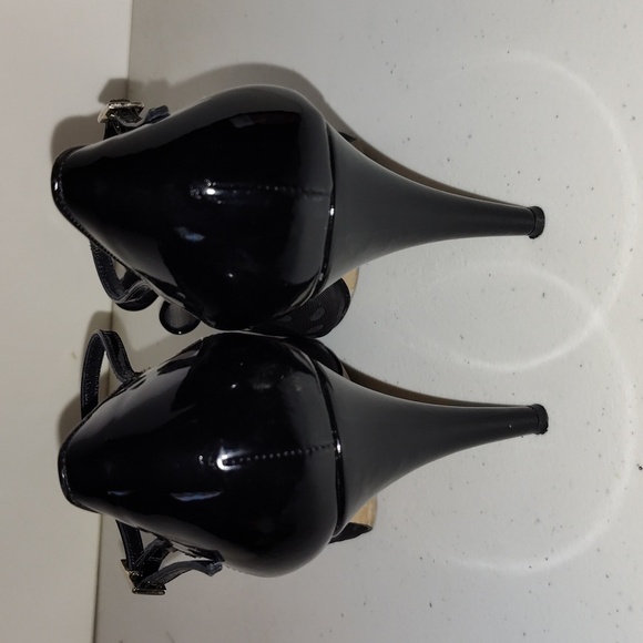 Kate Spade Didi Mesh Polka Dot PeepToe Size 9 black - Picture 5 of 12